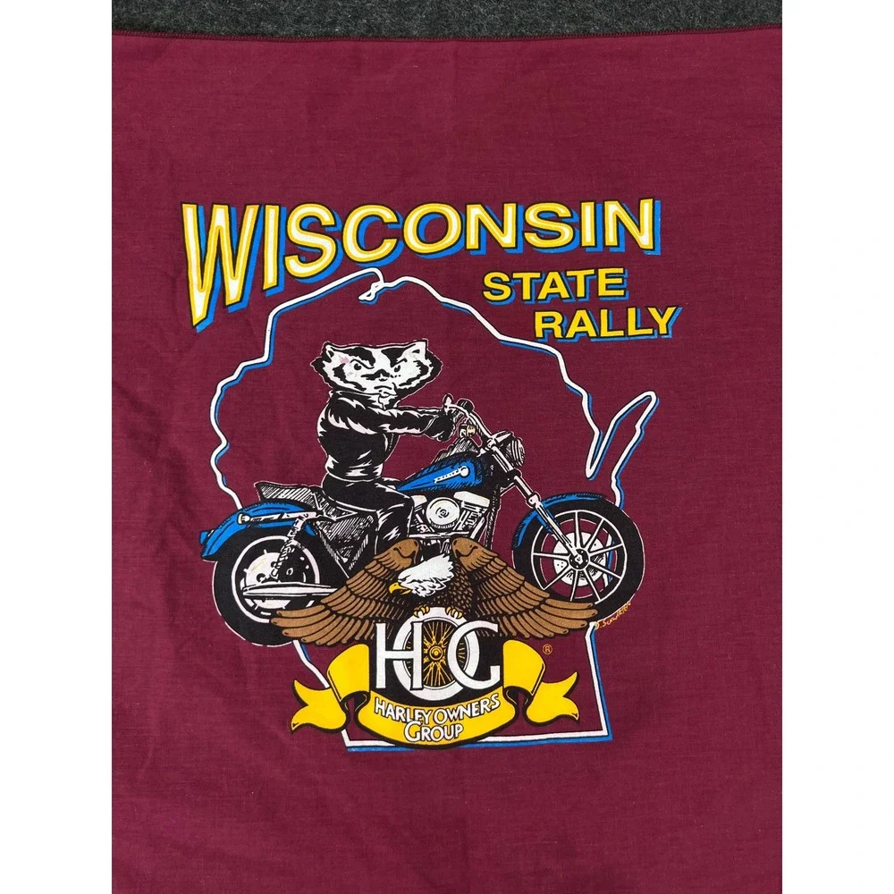 VTG Harley Davidson HOG Wisconsin State Rally Bandana Burgundy Badger Motorcycle